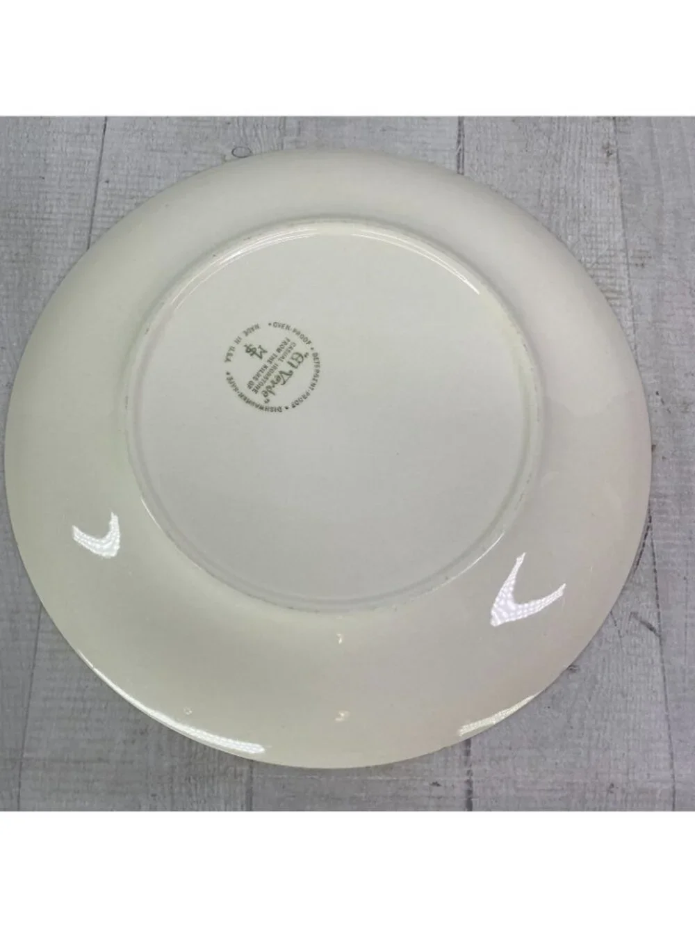 Vintage Max Schonfeld EL VERDE Green Swirl Spiral Ironstone Dinner Plates Set 5